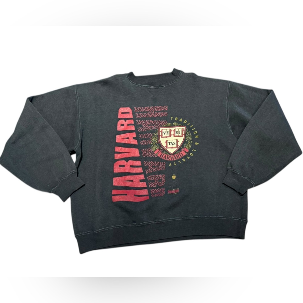 Vintage Harvard Black/Gray Graphic Sweatshirt Adult XL